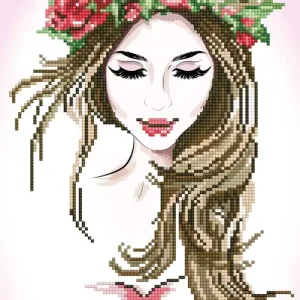 Kit DIAMOND DOTZ® Femme à la couronne de fleurs Dernier Modèle