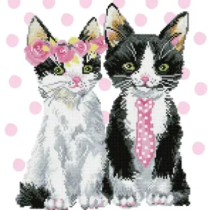 Kit DIAMOND DOTZ® La vie en rose chez Mr & Mme Chat Livraison Mondiale